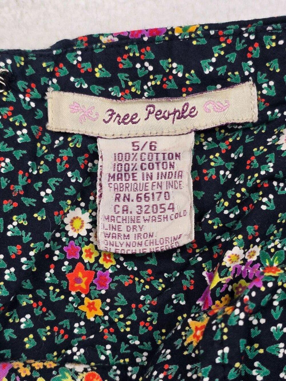 Free People Floral Print Maxi Skirt 5/6 100% Cotton Small Boho Cottage Core - Picture 2 of 5